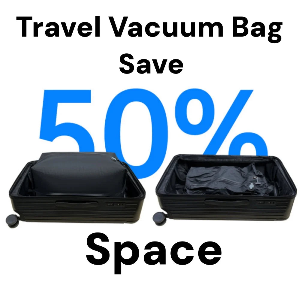 17L Travel Vacuum Bag Reusable Storage Bag Folding Outdoor Compression Bag with Air Pump for Suitcases Backpack Luggage