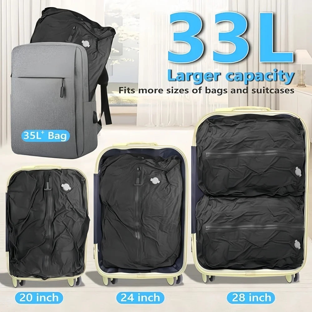 17L Travel Vacuum Bag Reusable Storage Bag Folding Outdoor Compression Bag with Air Pump for Suitcases Backpack Luggage