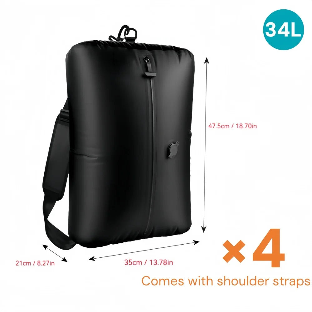 17L Travel Vacuum Bag Reusable Storage Bag Folding Outdoor Compression Bag with Air Pump for Suitcases Backpack Luggage