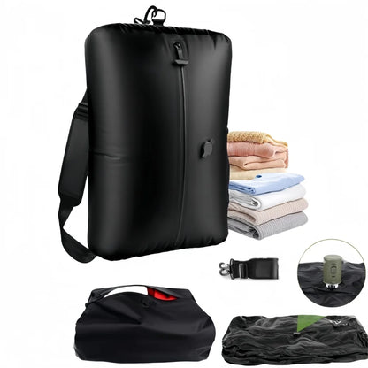 17L Travel Vacuum Bag Reusable Storage Bag Folding Outdoor Compression Bag with Air Pump for Suitcases Backpack Luggage