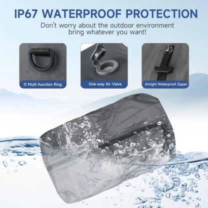 17L Travel Vacuum Bag Reusable Storage Bag Folding Outdoor Compression Bag with Air Pump for Suitcases Backpack Luggage